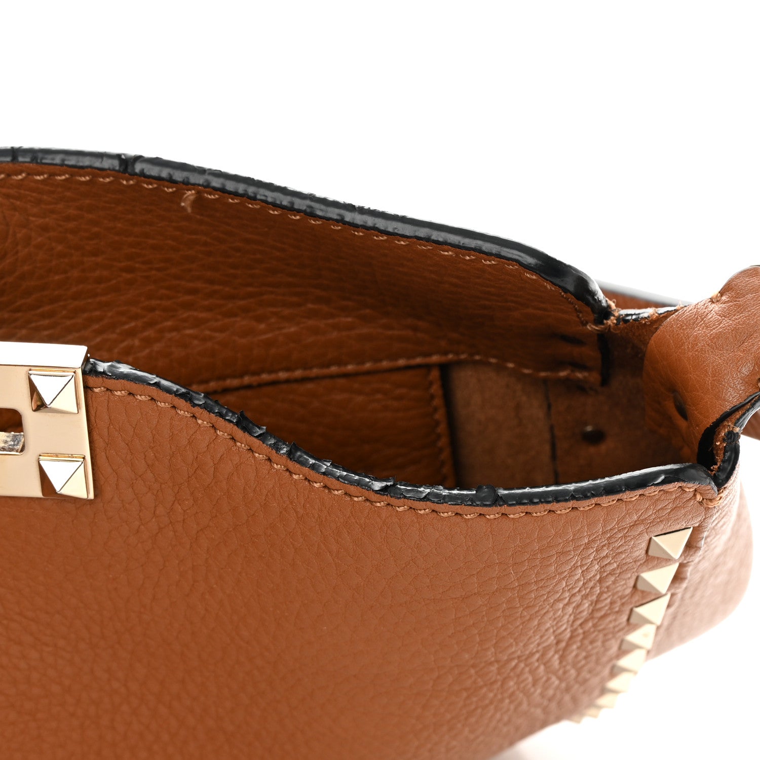 Valentino Garavani Pebbled Calfskin Small Rockstud Flip-Lock Messenger Bag Light Cuir 12 of 16