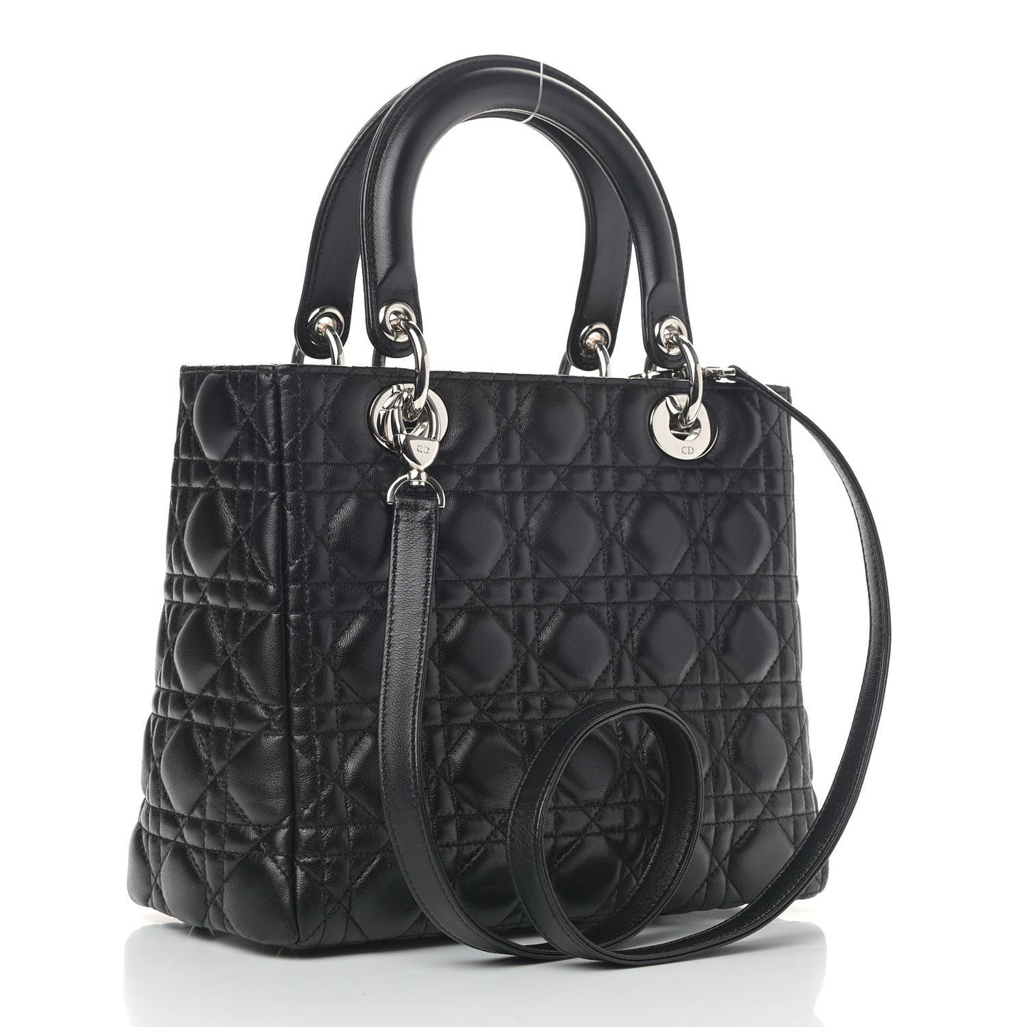 Lambskin Cannage Medium Lady Dior Black