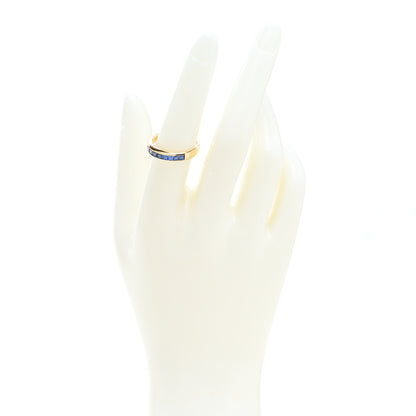 Tiffany 18K Yellow Gold Blue Sapphire 4mm Band Ring 54 6.75 2 of 4
