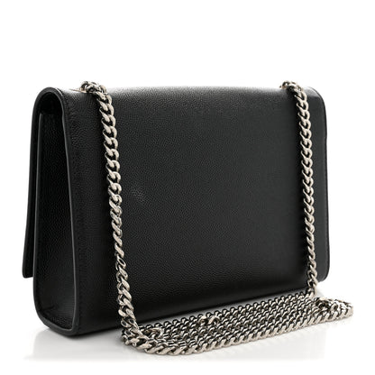 Saint Laurent Grain De Poudre Small Monogram Kate Satchel Black 3 of 14