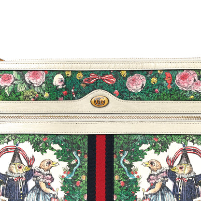 Gucci X YUKO HIGUCHI Canvas Calfskin GG Web Yuko Higuchi Print Large Ophidia Pouch Clutch White 8 of 11