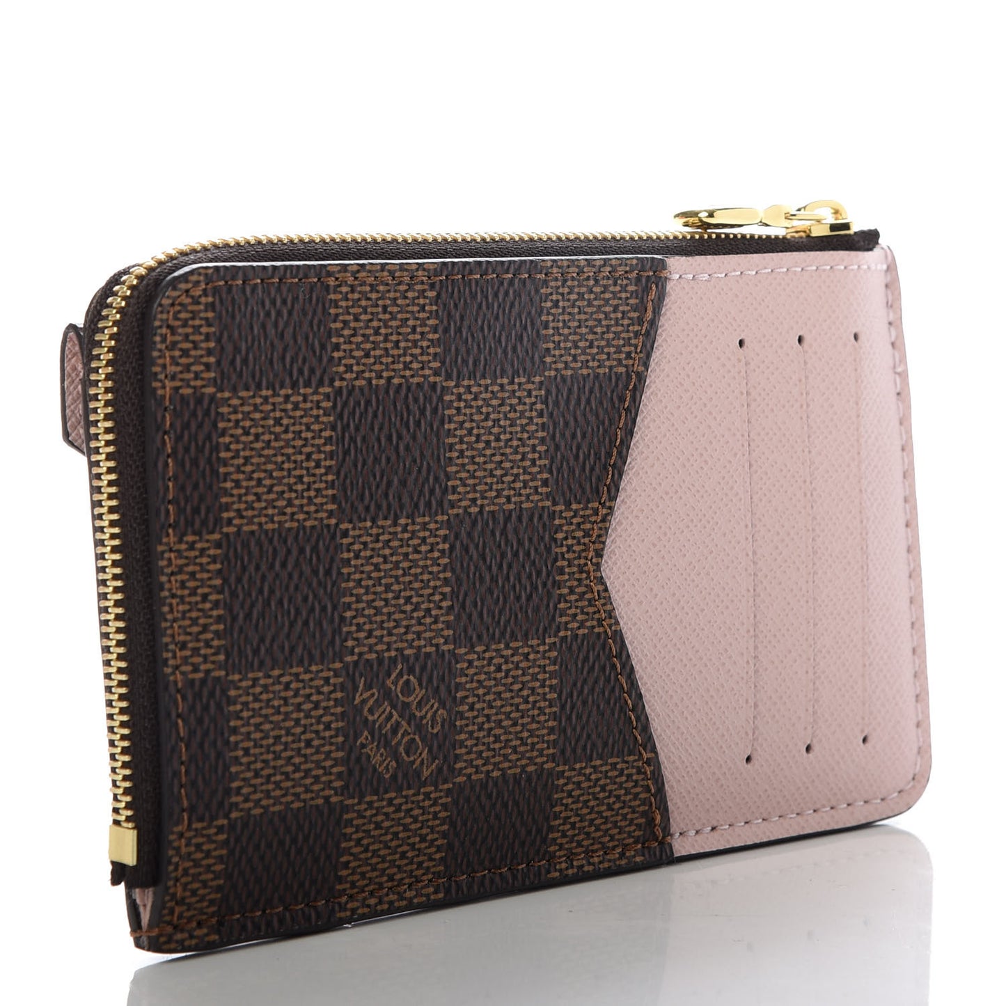 Damier Ebene Recto Verso Card Holder Rose Ballerine