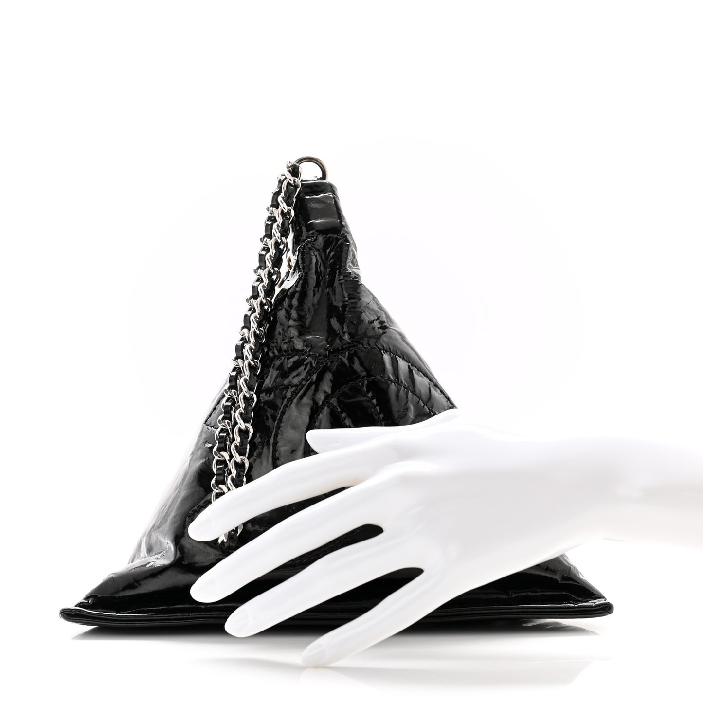 Patent Small Bonbons Wristlet Black
