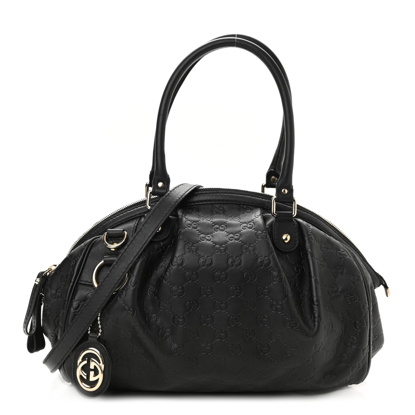 Guccissima Medium Sukey Boston Black