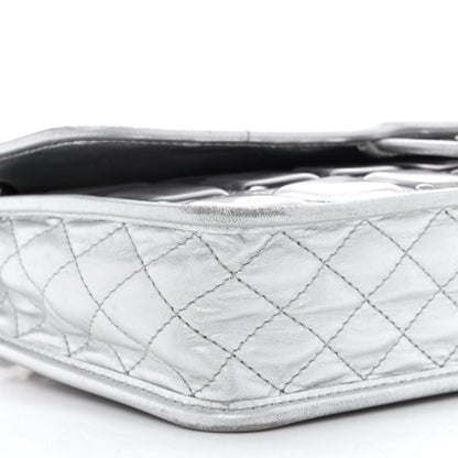 Chanel Vinyl Large Ice Cube Flap Silver 9 of 15