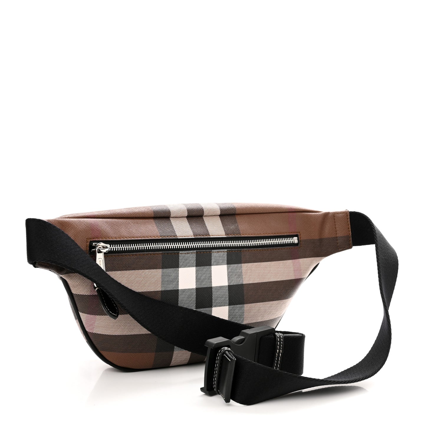 E-canvas Check Bum Bag Dark Birch Brown