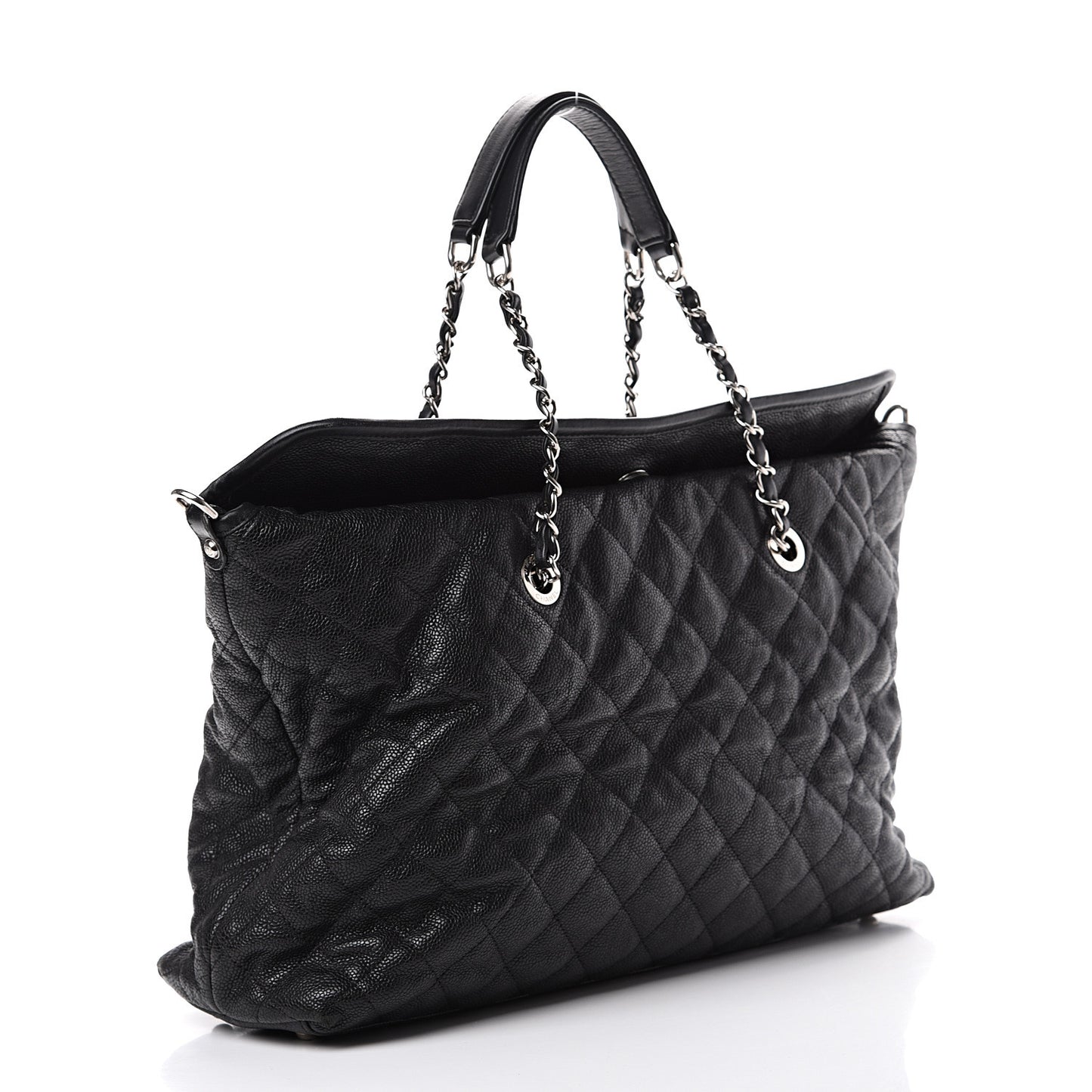 Caviar Quilted French Riviera Shouler Bag Black