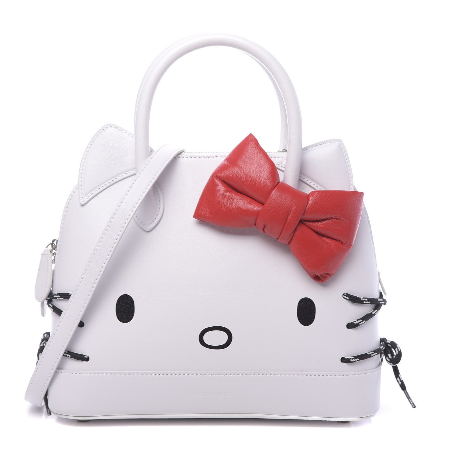 Calfskin Hello Kitty S Ville Top Handle Bag Optic White