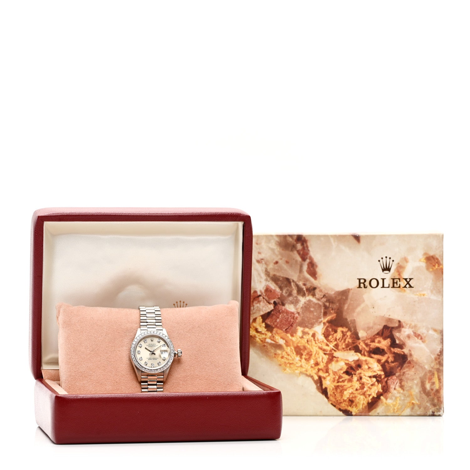 Rolex Platinum Diamond Bezel 26mm Datejust Watch Silver 69136 5 of 5
