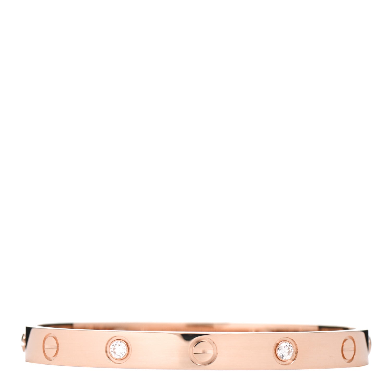 Cartier 18K Pink Gold 4 Diamond LOVE Bracelet 16 3 of 5