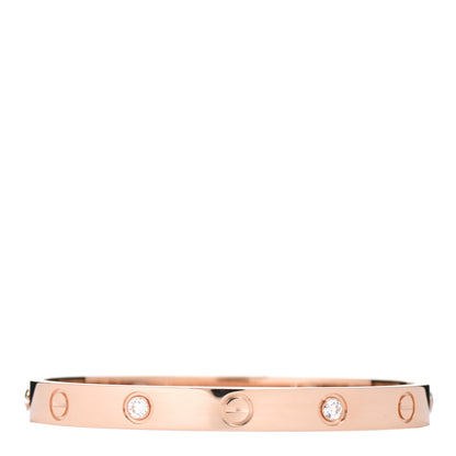 Cartier 18K Pink Gold 4 Diamond LOVE Bracelet 16 3 of 5