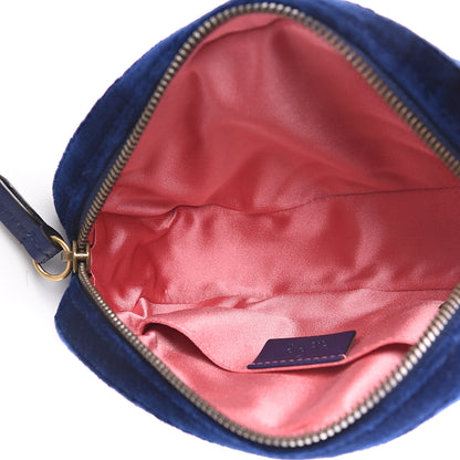 Gucci Velvet Matelasse GG Marmont Belt Bag 85 34 Cobalt Blue 4 of 8