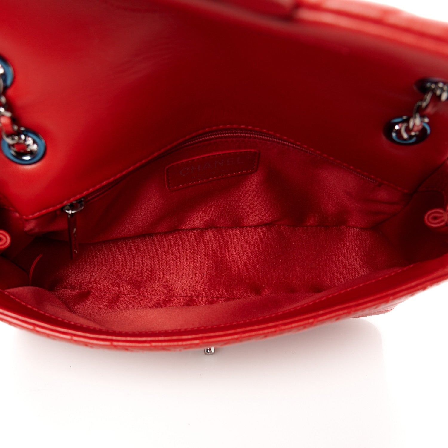 Chanel Lambskin Small CC Crossing Flap Red 5 of 12