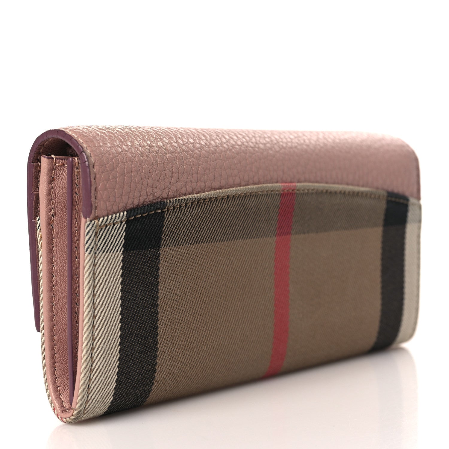 Burberry Calfskin House Check Porter Continental Wallet Pale Orchid 3 of 6