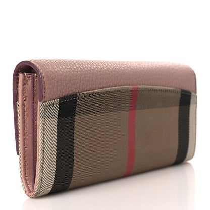 Burberry Calfskin House Check Porter Continental Wallet Pale Orchid 3 of 6