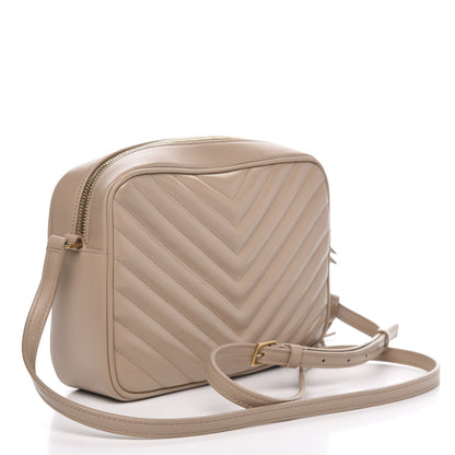 Saint Laurent Calfskin Matelasse Monogram Lou Camera Bag Dark Latte 3 of 11