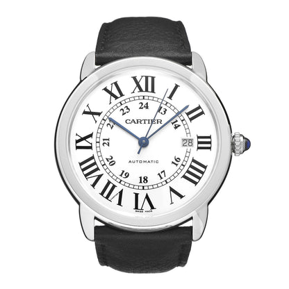 Cartier Stainless Steel Alligator 42mm Ronde Solo Automatic Watch 1 of 11