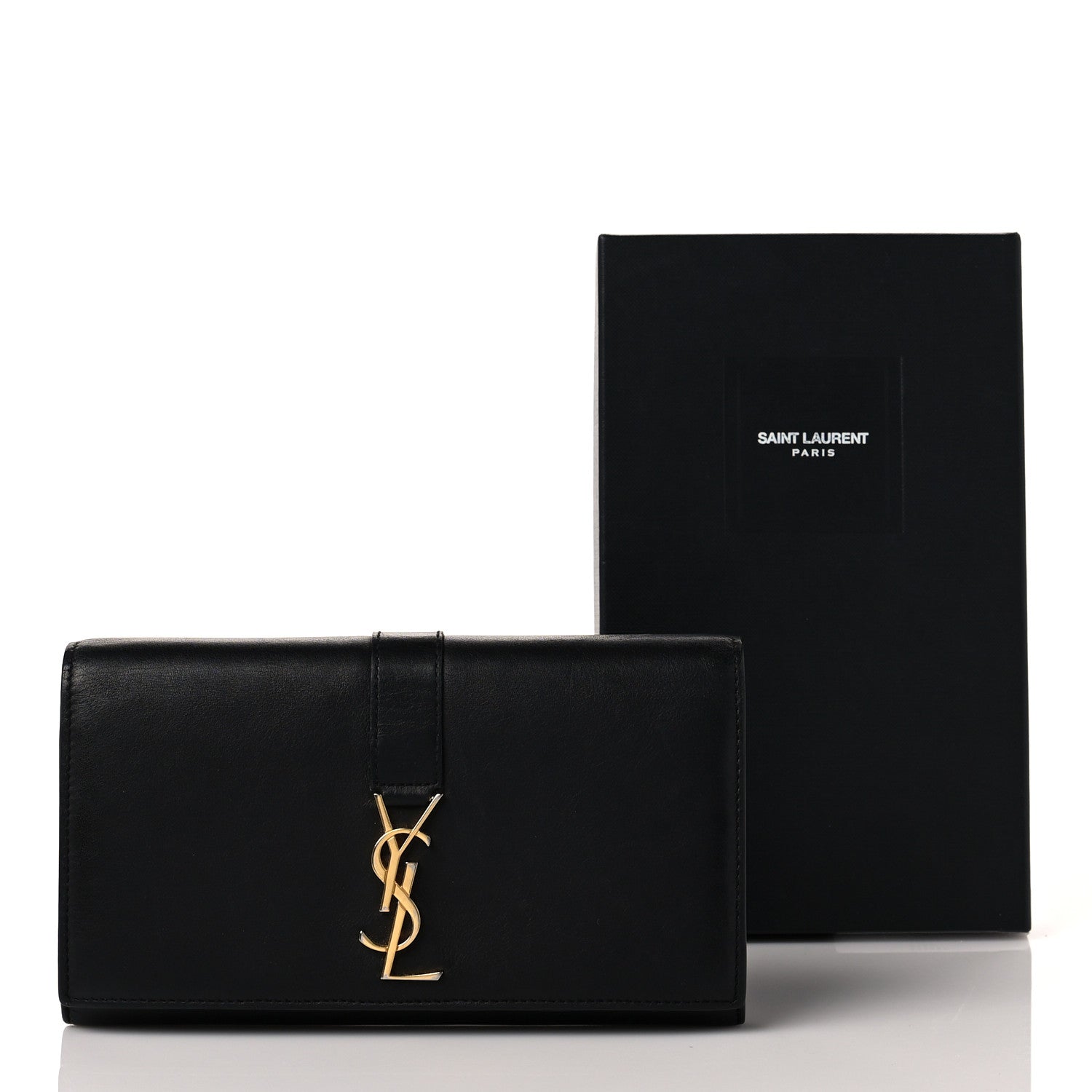 Saint Laurent Calfskin Monogram Large Flap Wallet Black 11 of 11