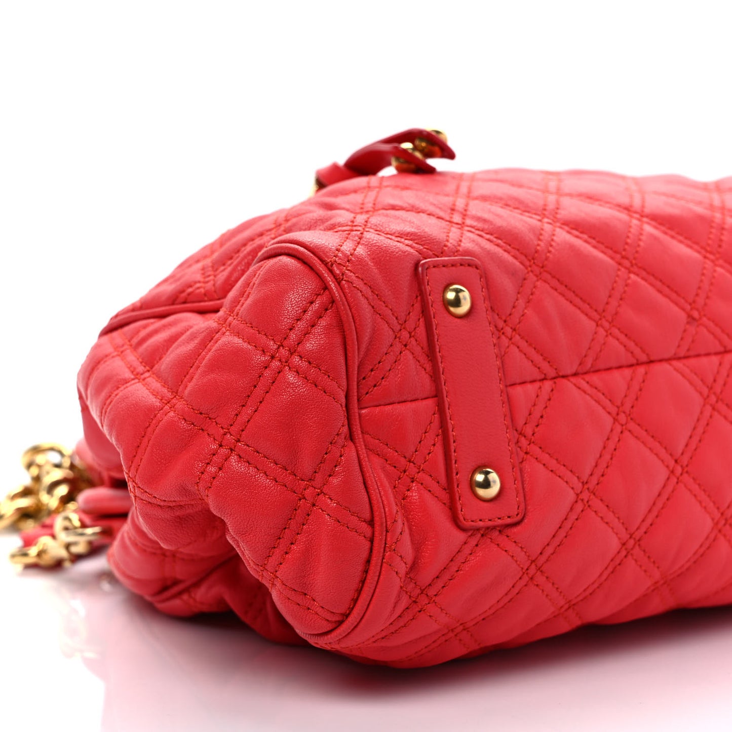Calfskin Quilted Leather Stam Bag Red