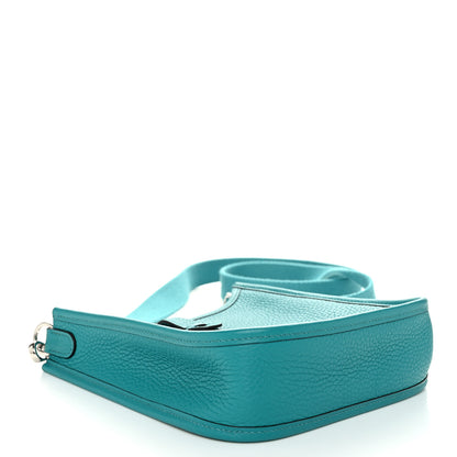 Hermes Taurillon Clemence Evelyne TPM Bleu Paon 4 of 11