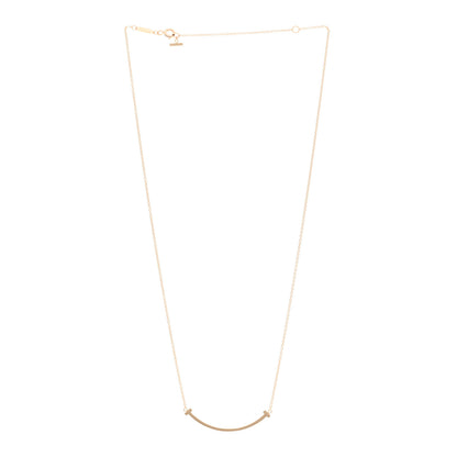 Tiffany 18K Rose Gold Small T Smile Pendant Necklace 3 of 4