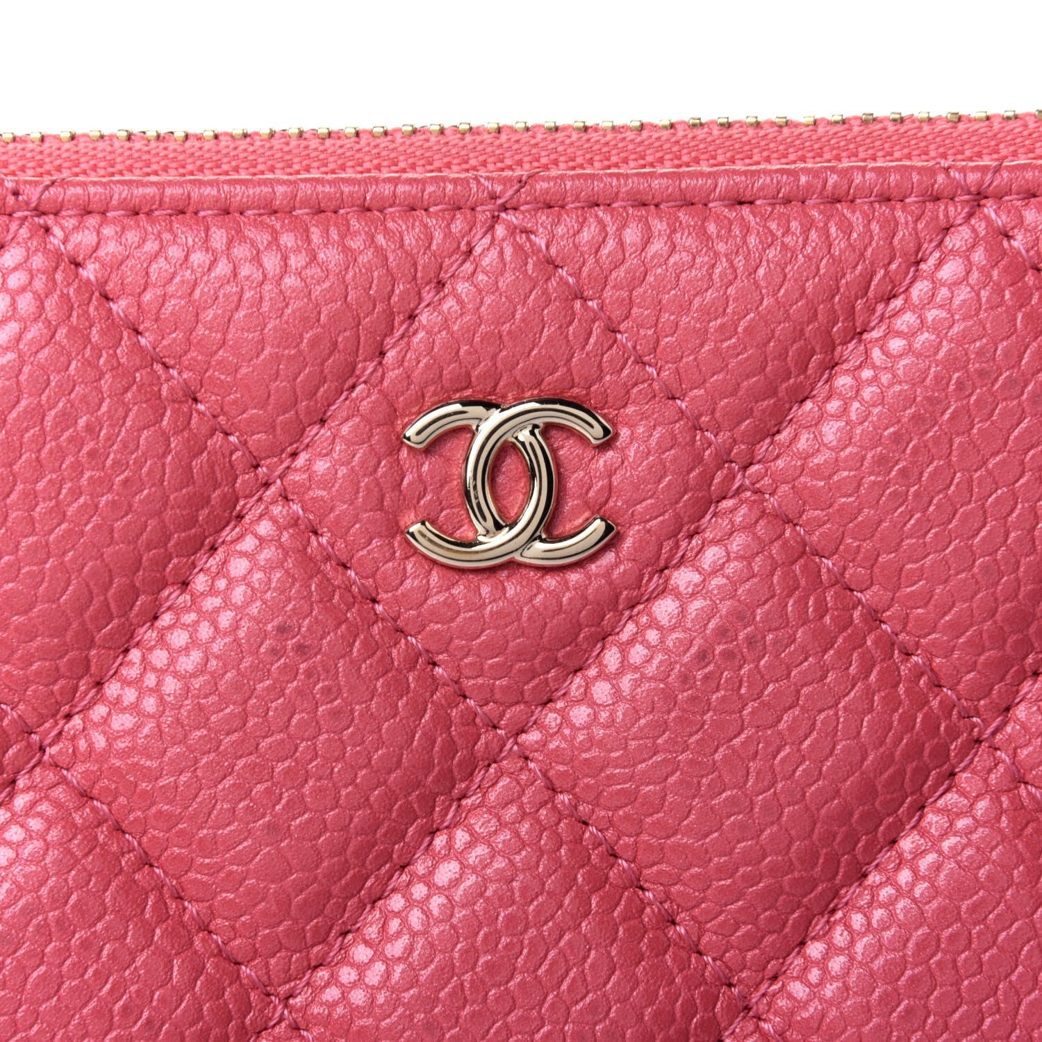 Chanel Iridescent Caviar Quilted Small Cosmetic Case Pink 5 of 5