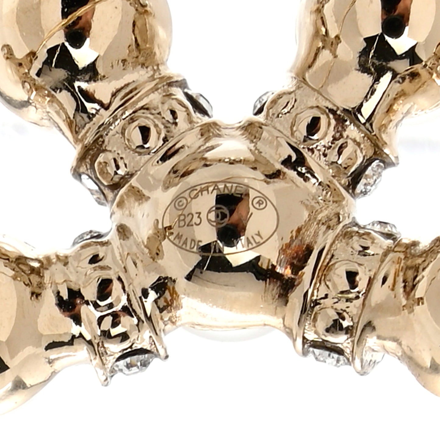 Pearl Crystal Nefertiti CC Brooch Gold