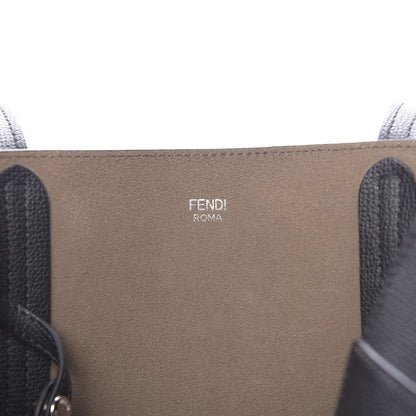 Fendi Vitello Vienna Enamel F is Fendi Shopping Tote Black Taupe 6 of 10