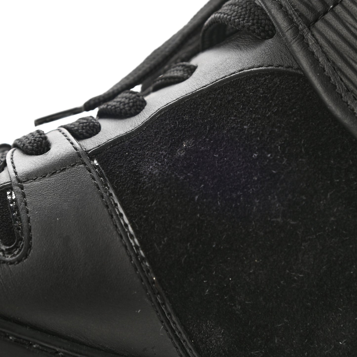 Epi Suede Postmark Wedge Sneakers 37 Black