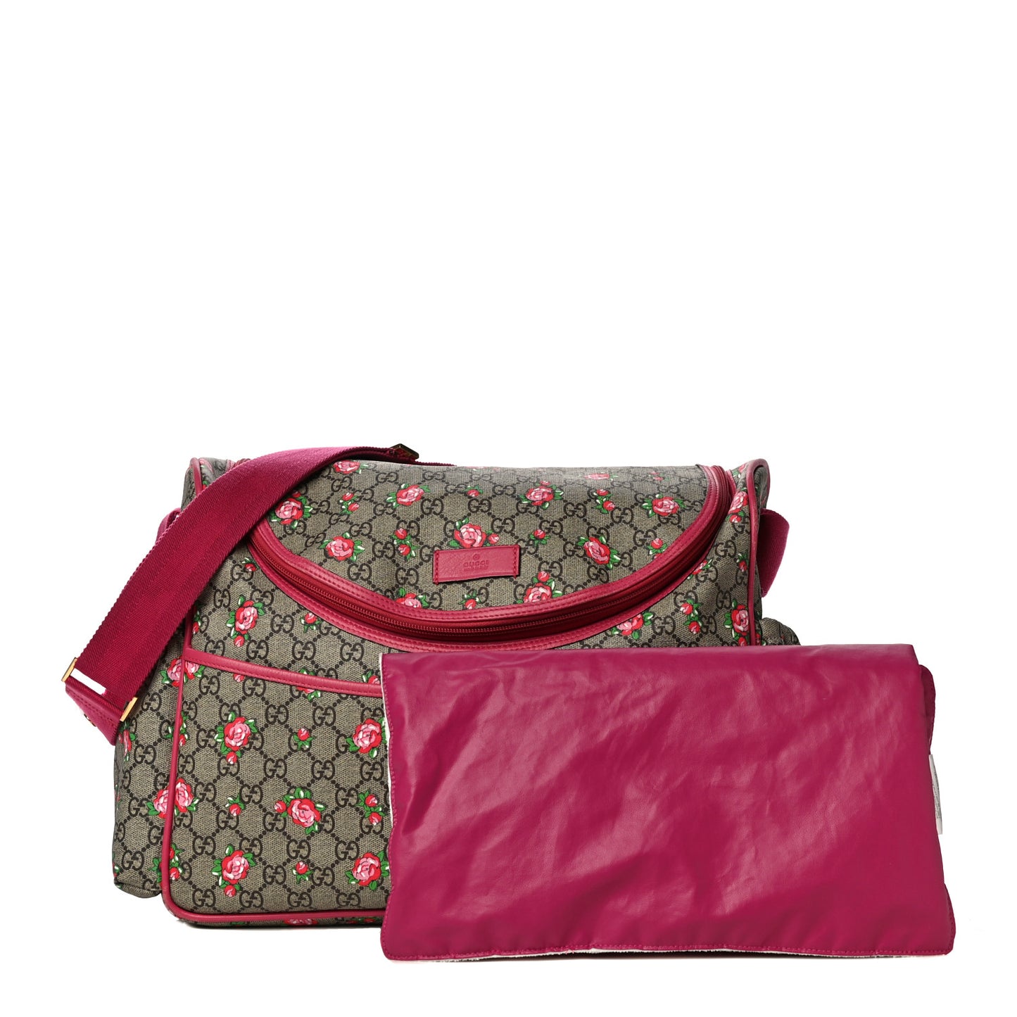 GG Supreme Monogram Rose Bud Diaper Bag Pink