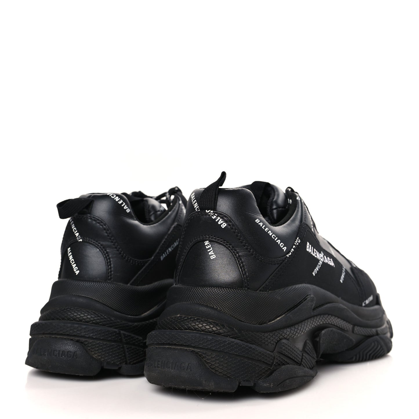 Technical Fabric Allover Logo Mens Triple S Sneakers 43 Black White