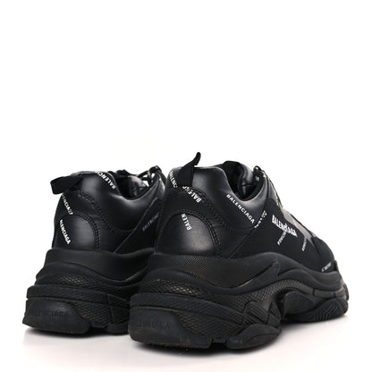 Balenciaga Technical Fabric Allover Logo Mens Triple S Sneakers 43 Black White 4 of 7