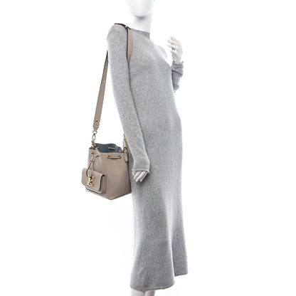 Louis Vuitton Calfskin Lockme Bucket MM Greige 2 of 8