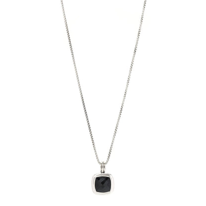 David Yurman Sterling Silver Black Onyx 11mm Albion Pendant Necklace 1 of 5