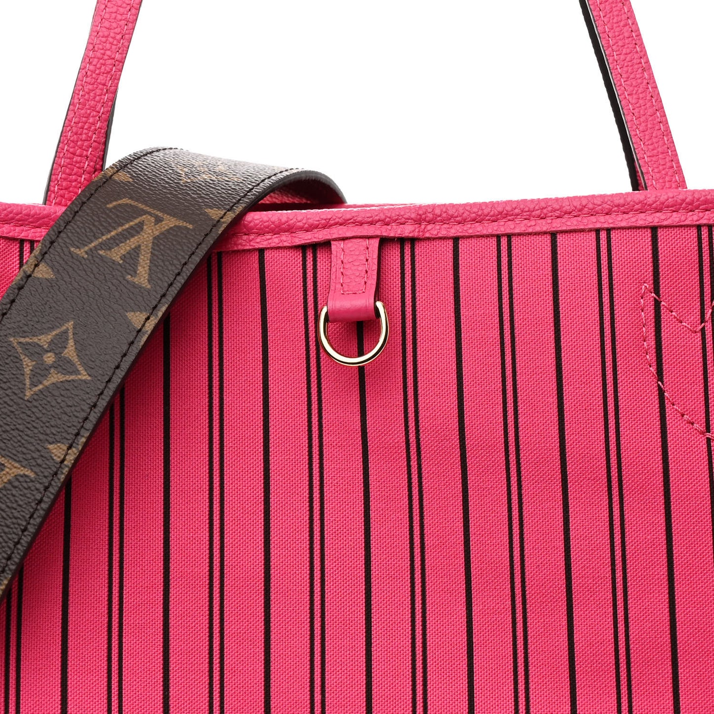 Monogram Inside Out Neverfull Bandouliere MM Rose Pondichery