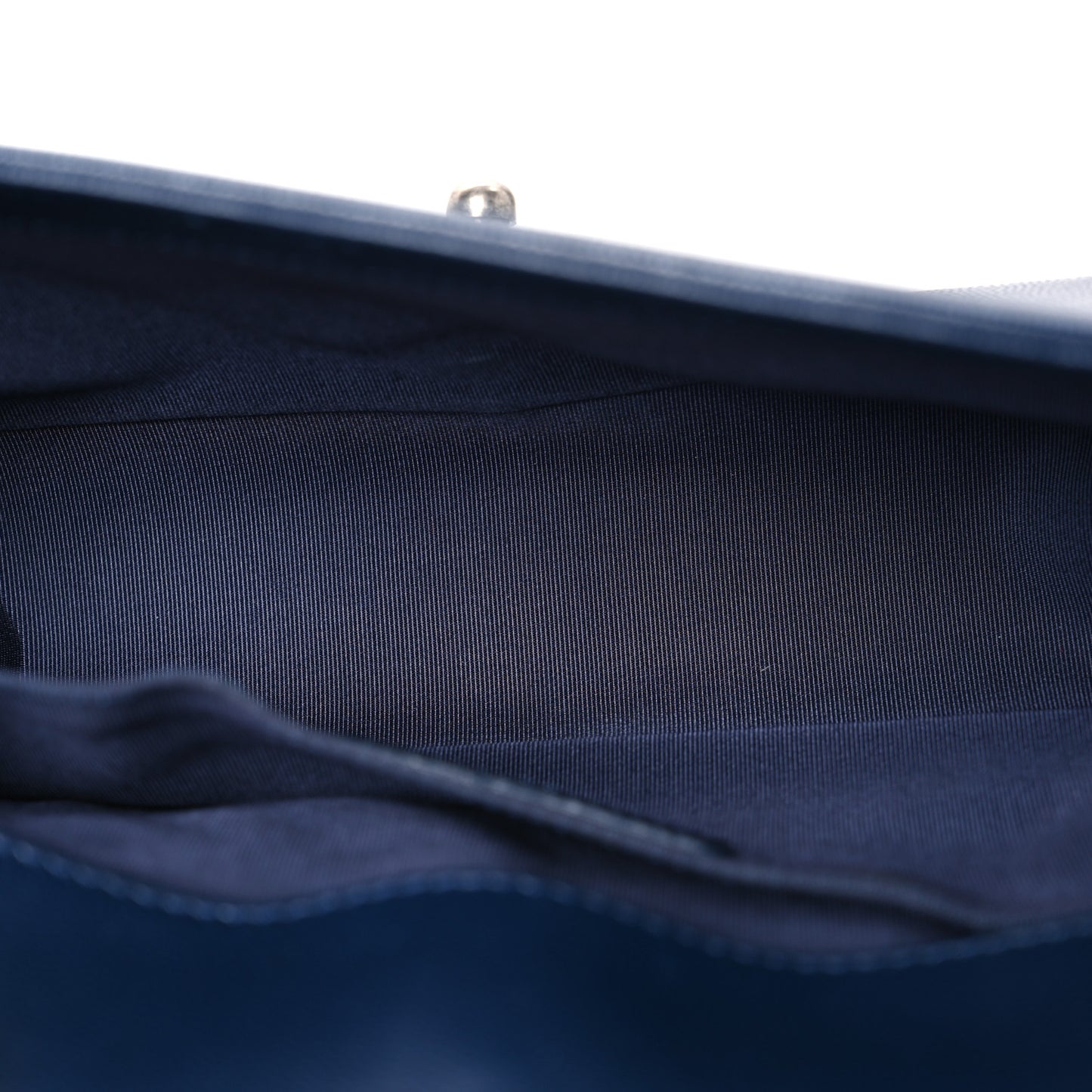 Caviar Chevron Quilted Medium Boy Flap Navy