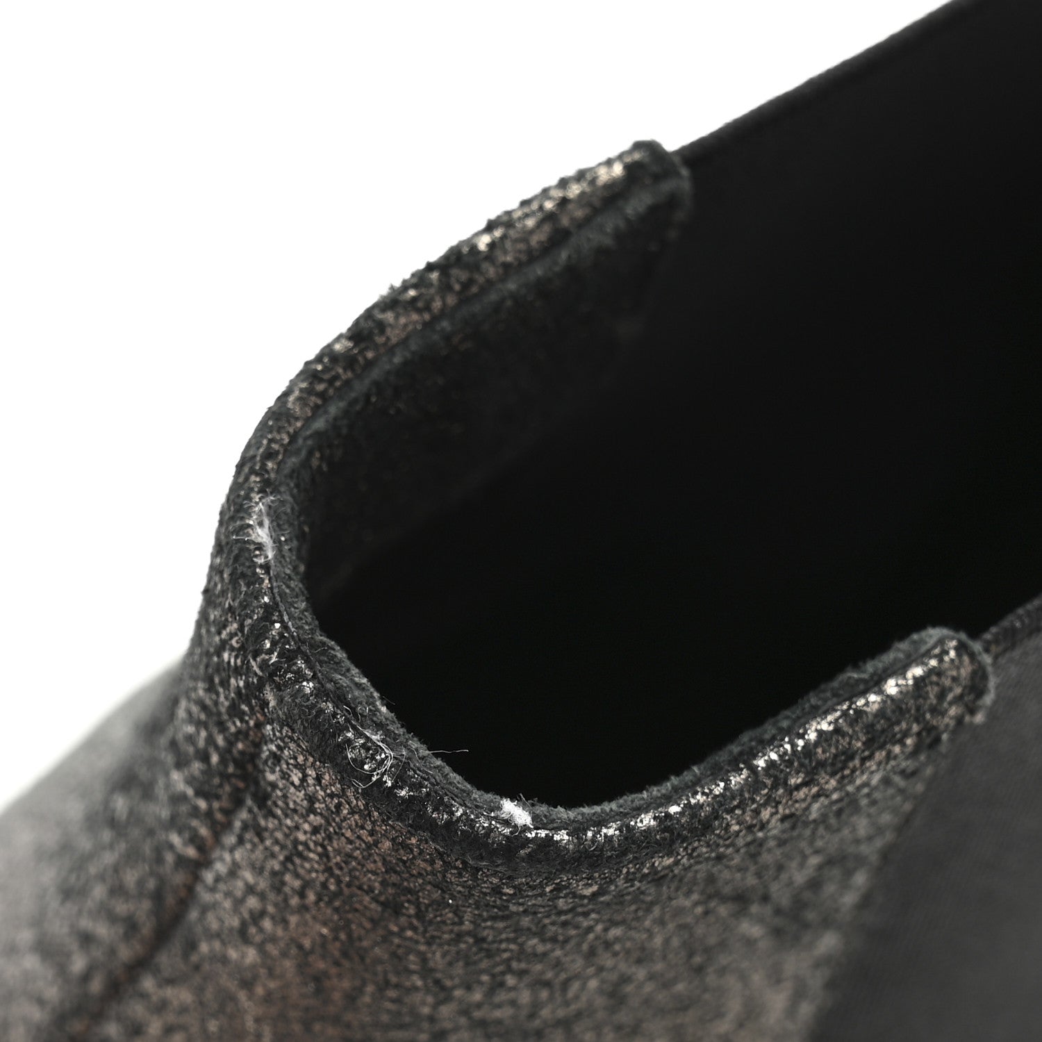 Chanel Embossed Lambskin Calfskin CC Cap Toe Ankle Boots 40 Argent Fonce Black 10 of 10