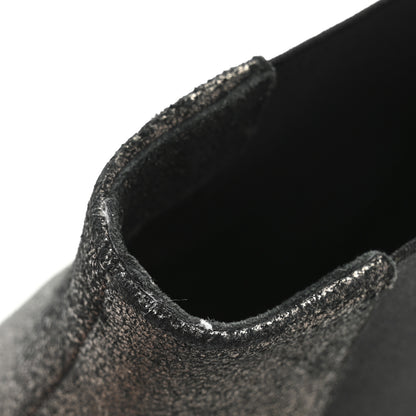 Chanel Embossed Lambskin Calfskin CC Cap Toe Ankle Boots 40 Argent Fonce Black 10 of 10