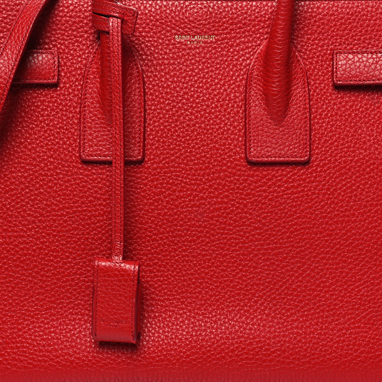 Saint Laurent Grained Calfskin Small Sac De Jour Lipstick Red 9 of 25