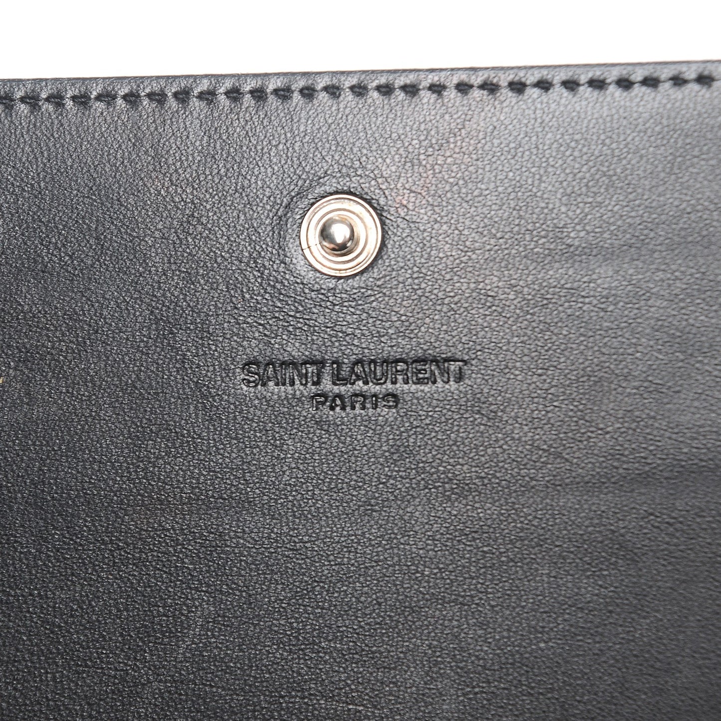 Lambskin Crocodile Embossed Classic Paris Chain Wallet Black