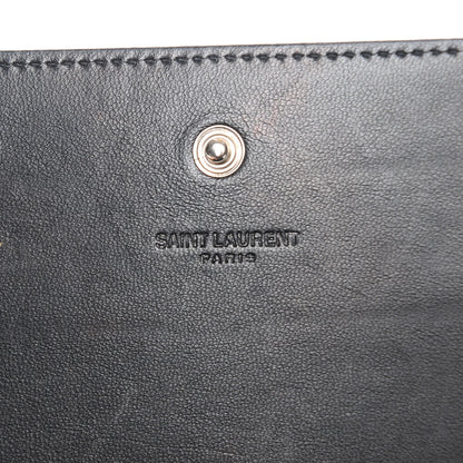 Saint Laurent Lambskin Crocodile Embossed Classic Paris Chain Wallet Black 7 of 7