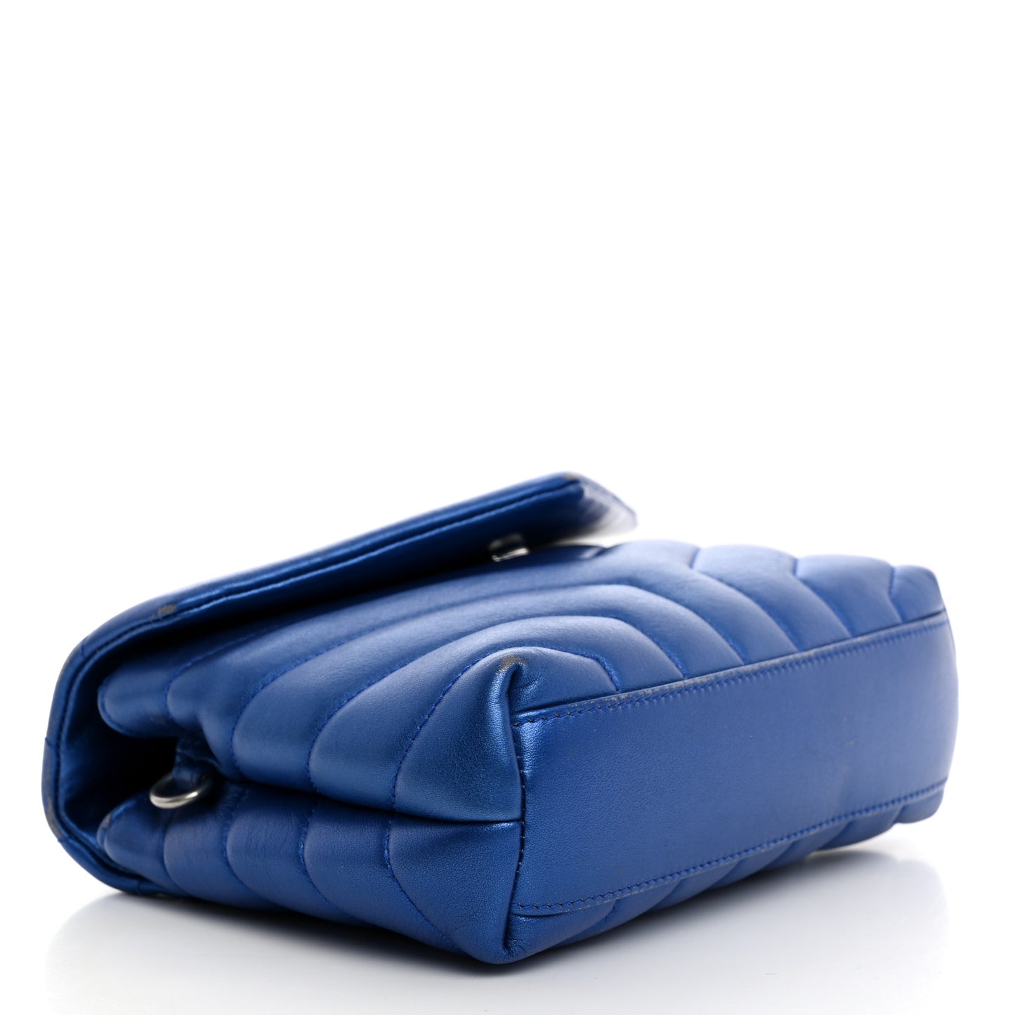 Metallic Calfskin Y Quilted Monogram Toy Loulou Crossbody Bag Blue Royal