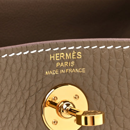Hermes Taurillon Clemence Mini Lindy 20 Etoupe 5 of 10