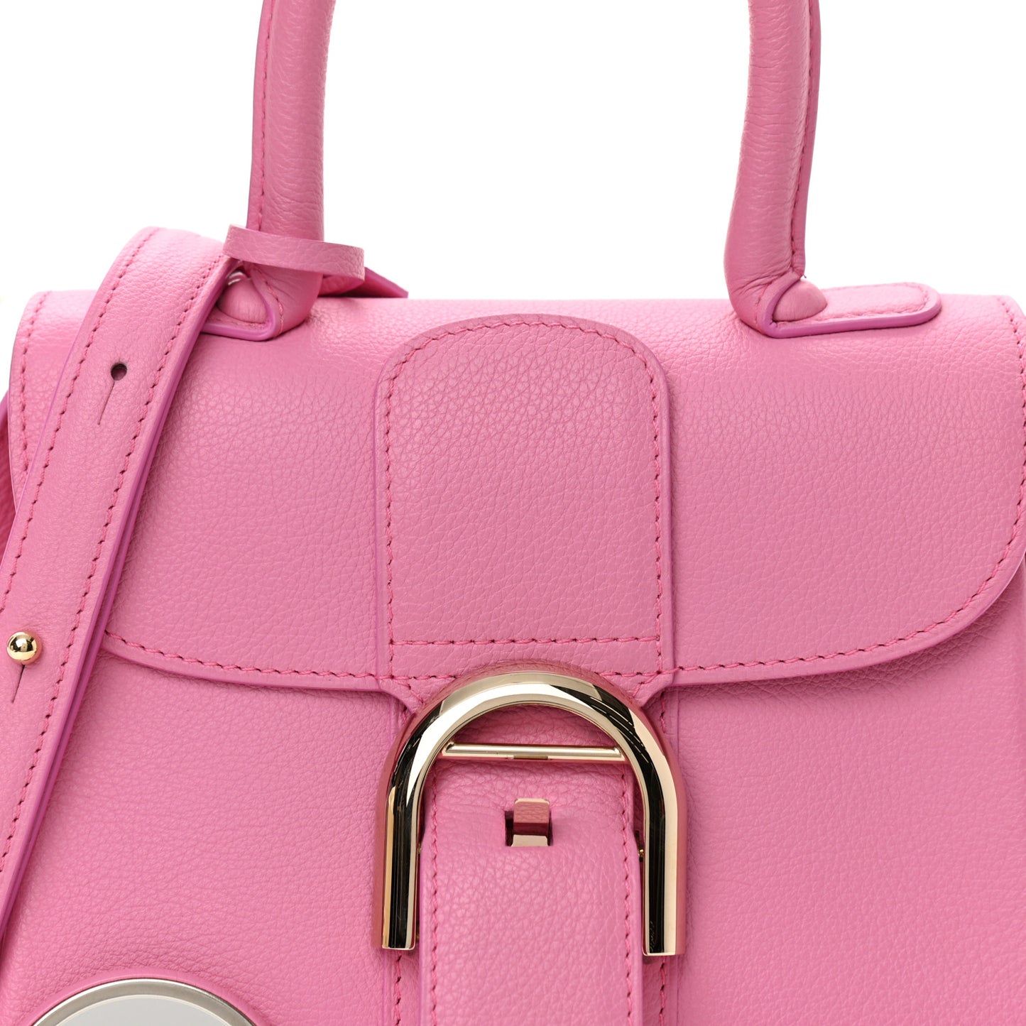 Grained Calfskin Mini Brillant Satchel Flamingo