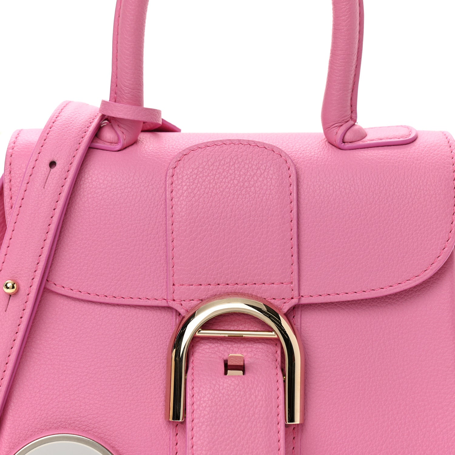 Delvaux Grained Calfskin Mini Brillant Satchel Flamingo 7 of 9