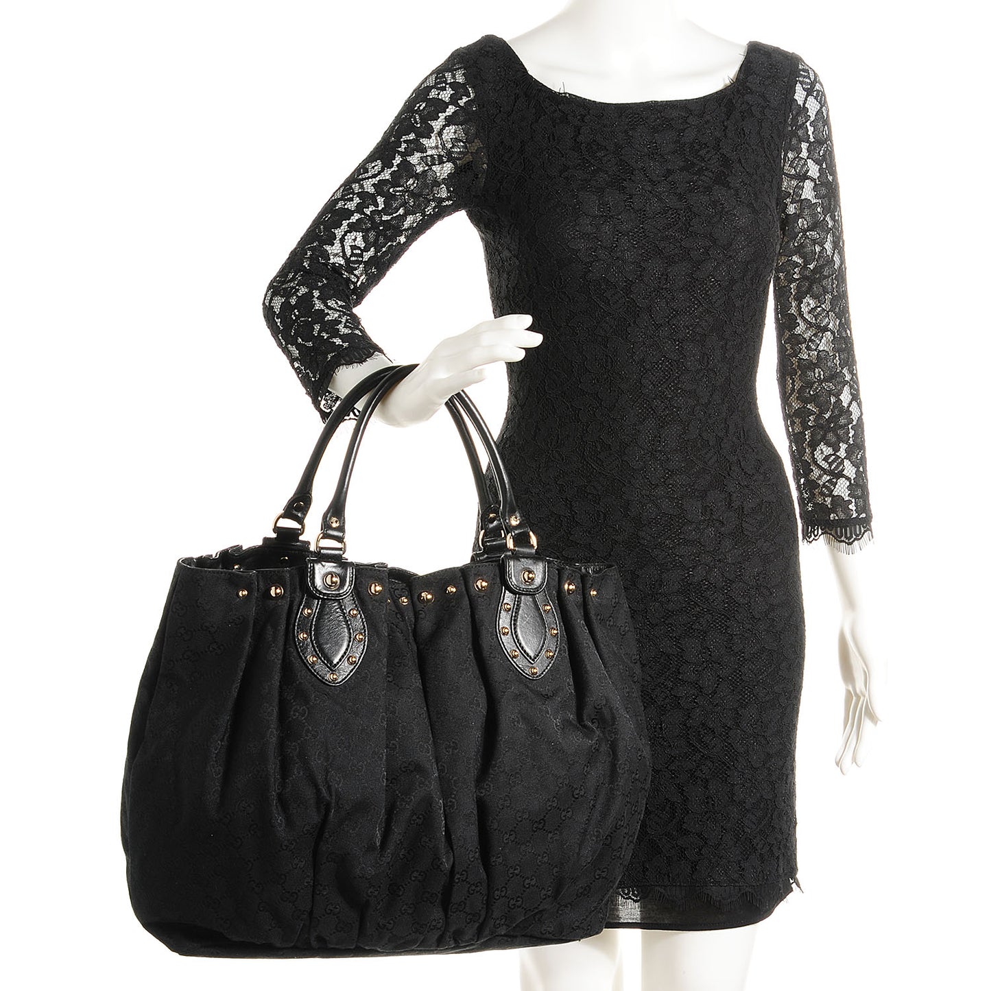 Monogram Studded Pelham Tote Black
