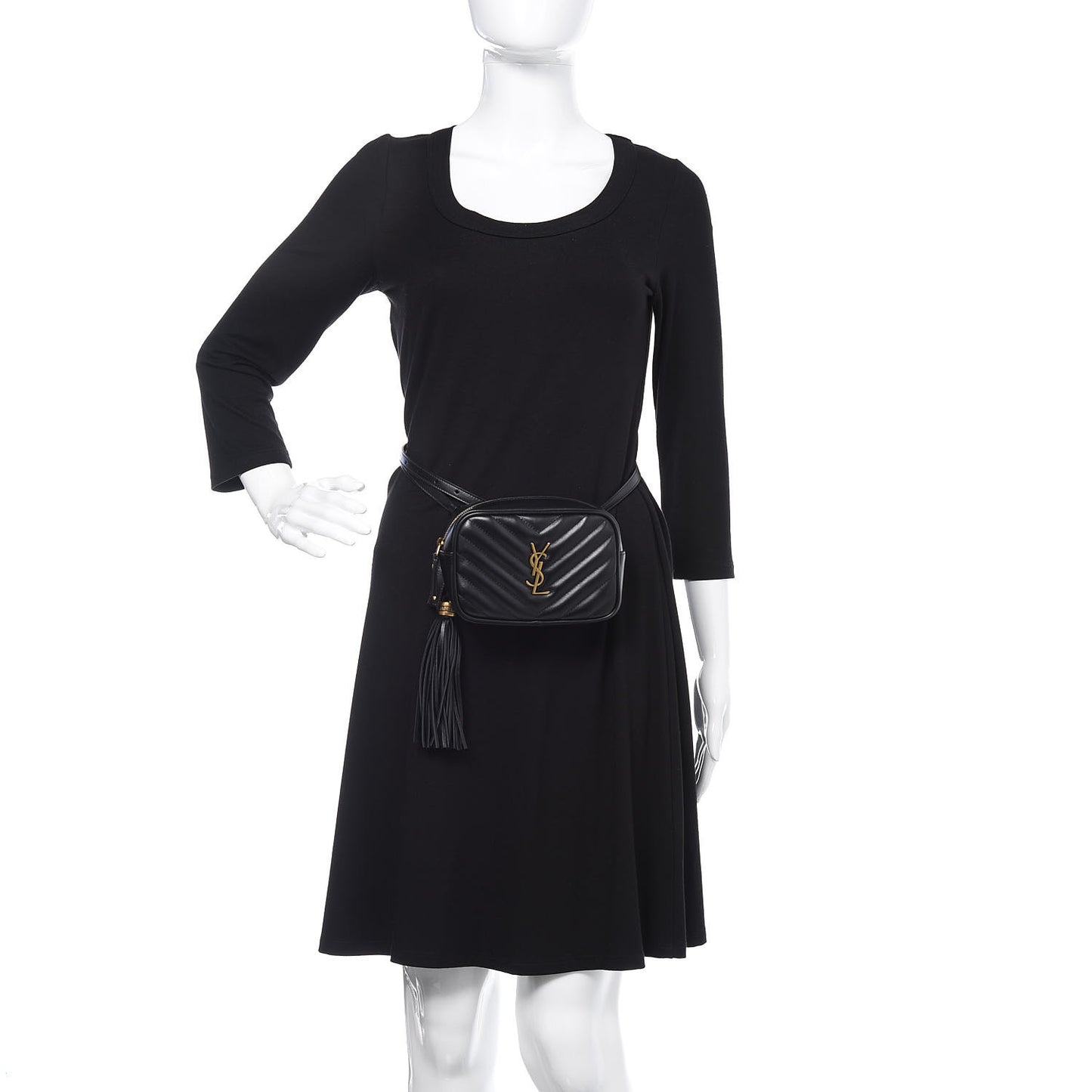 Calfskin Matelasse Monogram Lou Belt Bag Black