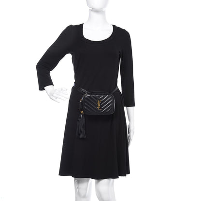 Saint Laurent Calfskin Matelasse Monogram Lou Belt Bag Black 2 of 9