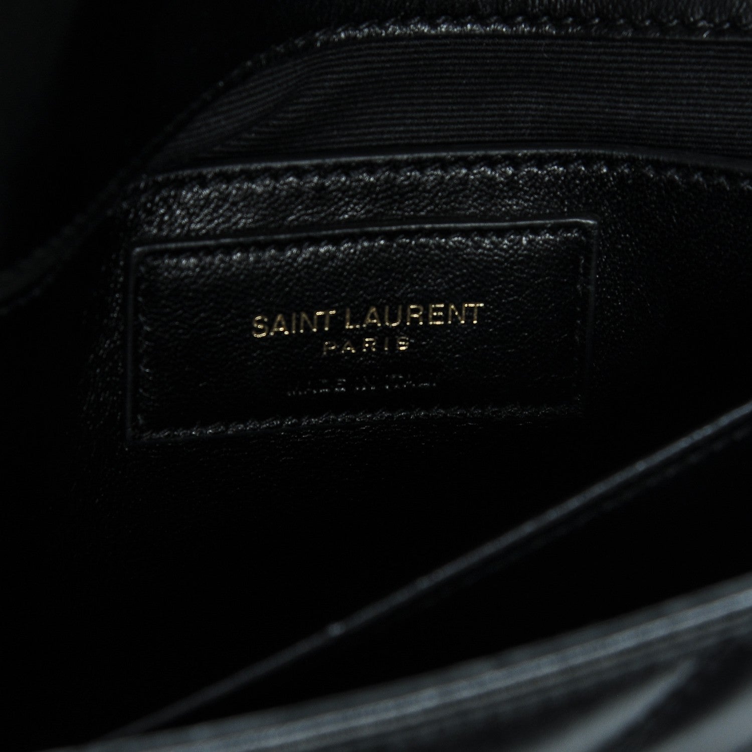 Saint Laurent Lambskin Matelasse Chevron Monogram Bubble Chain Crossbody Black 6 of 6