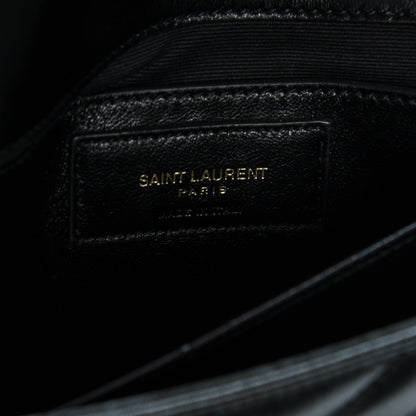 Saint Laurent Lambskin Matelasse Chevron Monogram Bubble Chain Crossbody Black 6 of 6
